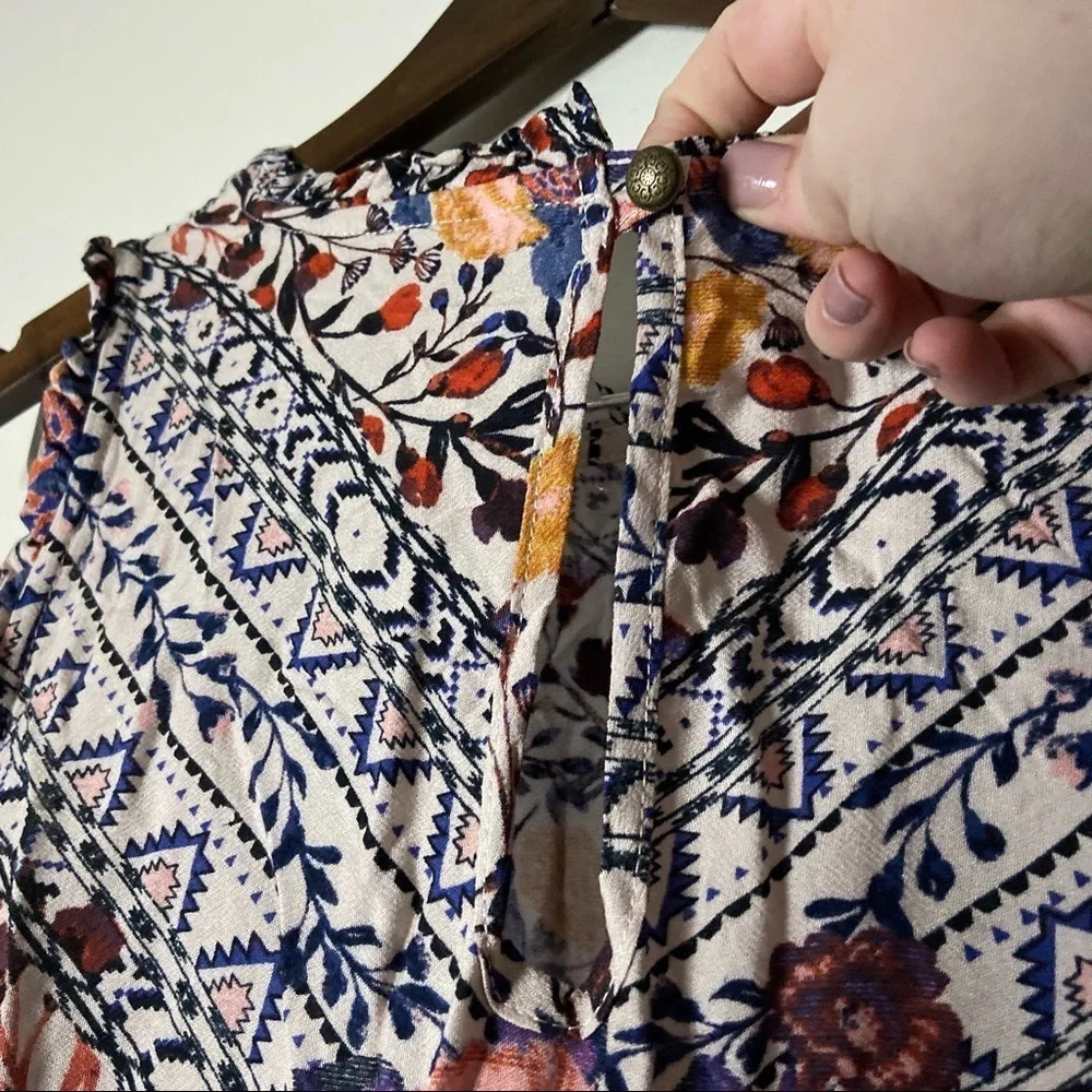 Tunic Mini Dress Cold Shoulder Boho Hippie In Petal Size XXL XHILARATION NWT - Picture 10 of 14